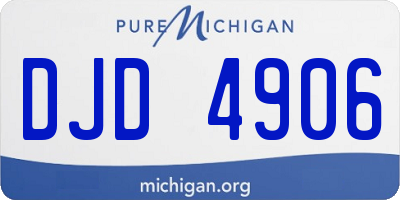 MI license plate DJD4906