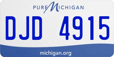 MI license plate DJD4915