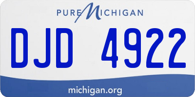 MI license plate DJD4922