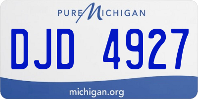 MI license plate DJD4927