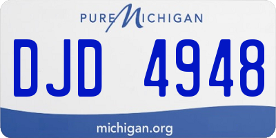 MI license plate DJD4948