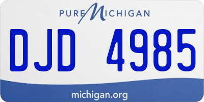 MI license plate DJD4985