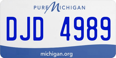 MI license plate DJD4989