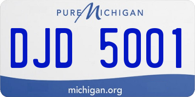 MI license plate DJD5001