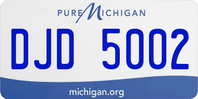 MI license plate DJD5002