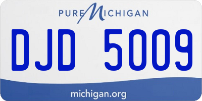 MI license plate DJD5009