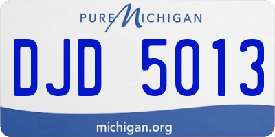 MI license plate DJD5013
