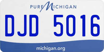 MI license plate DJD5016