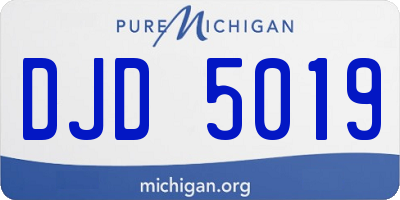 MI license plate DJD5019
