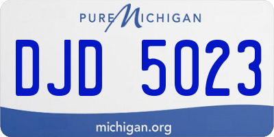 MI license plate DJD5023