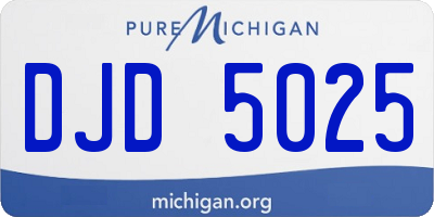 MI license plate DJD5025