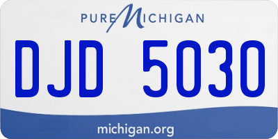MI license plate DJD5030