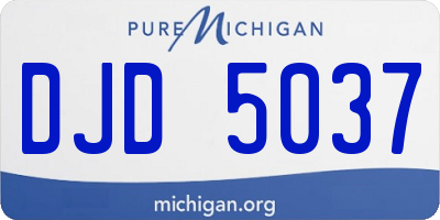 MI license plate DJD5037