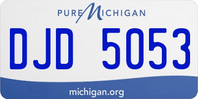 MI license plate DJD5053