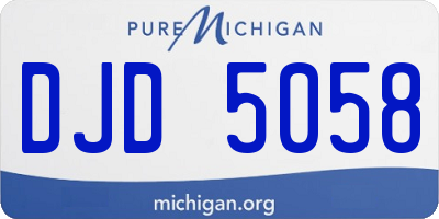 MI license plate DJD5058