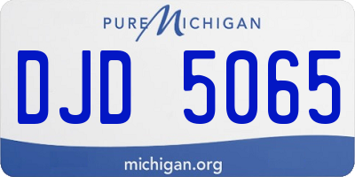 MI license plate DJD5065