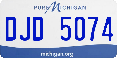 MI license plate DJD5074