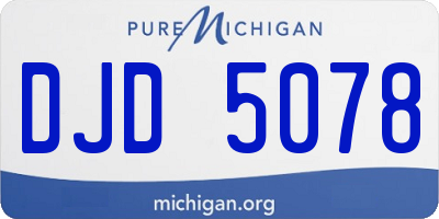 MI license plate DJD5078