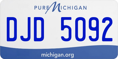 MI license plate DJD5092