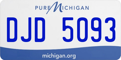 MI license plate DJD5093