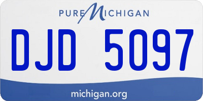 MI license plate DJD5097