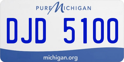 MI license plate DJD5100
