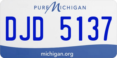 MI license plate DJD5137