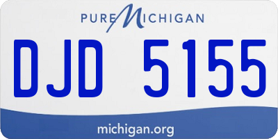 MI license plate DJD5155