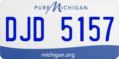 MI license plate DJD5157