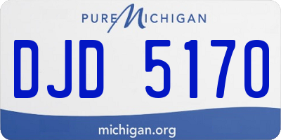 MI license plate DJD5170