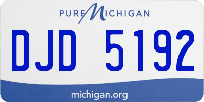 MI license plate DJD5192