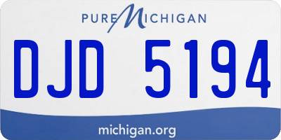 MI license plate DJD5194