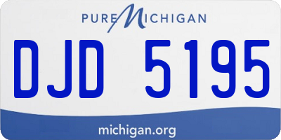 MI license plate DJD5195