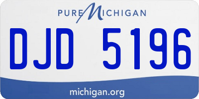 MI license plate DJD5196