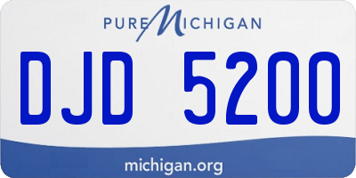 MI license plate DJD5200