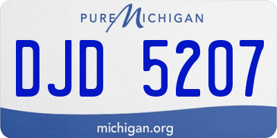 MI license plate DJD5207