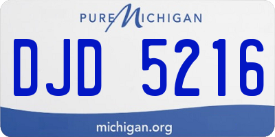 MI license plate DJD5216