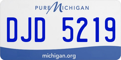 MI license plate DJD5219