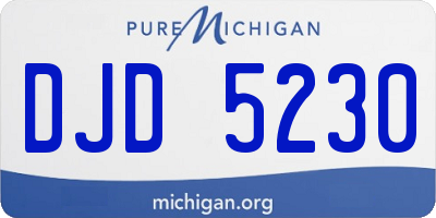 MI license plate DJD5230