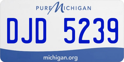 MI license plate DJD5239