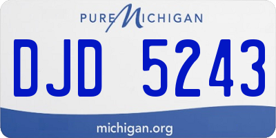 MI license plate DJD5243