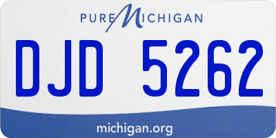 MI license plate DJD5262
