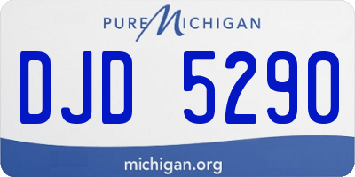MI license plate DJD5290