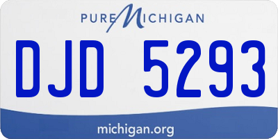 MI license plate DJD5293