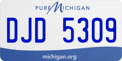 MI license plate DJD5309