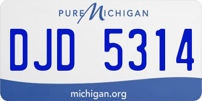 MI license plate DJD5314
