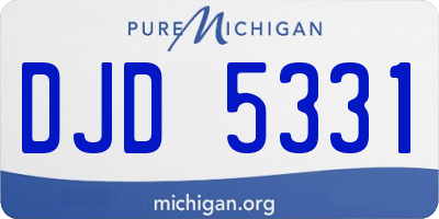 MI license plate DJD5331