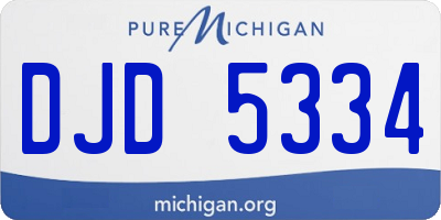 MI license plate DJD5334