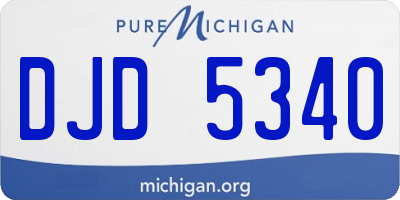 MI license plate DJD5340