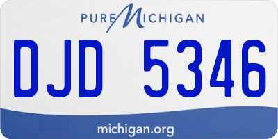 MI license plate DJD5346